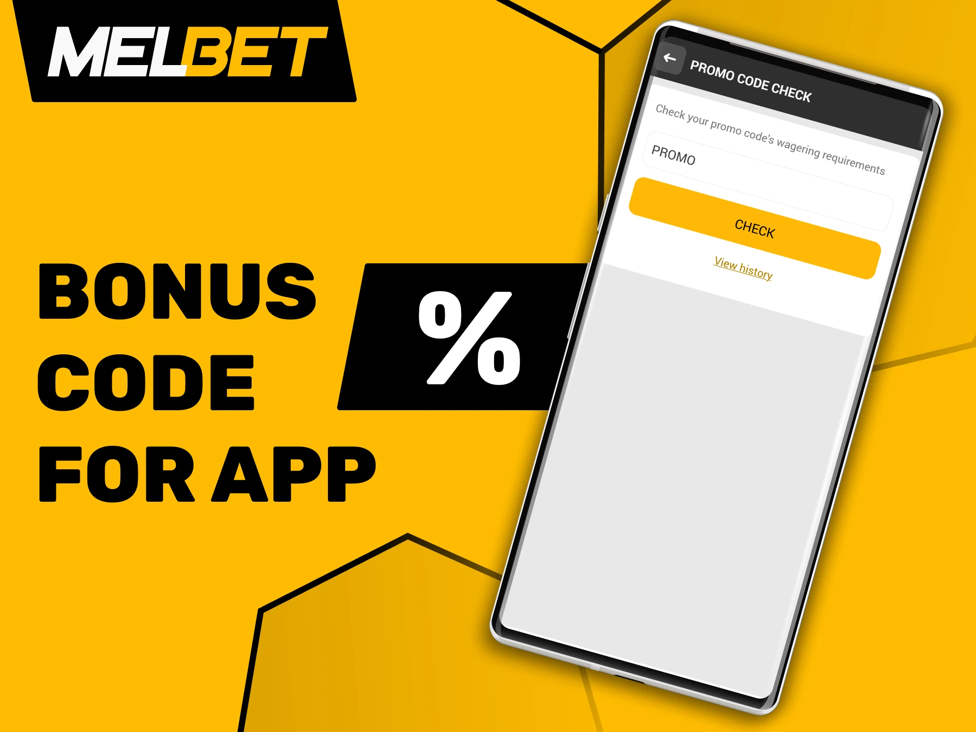 Safely and easily apply your promo code using the Melbet mobile application.